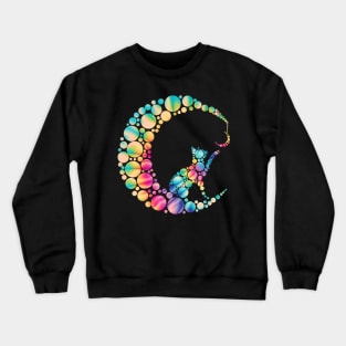 Happy International Dot Day September 15th Cat Polka Dot Crewneck Sweatshirt